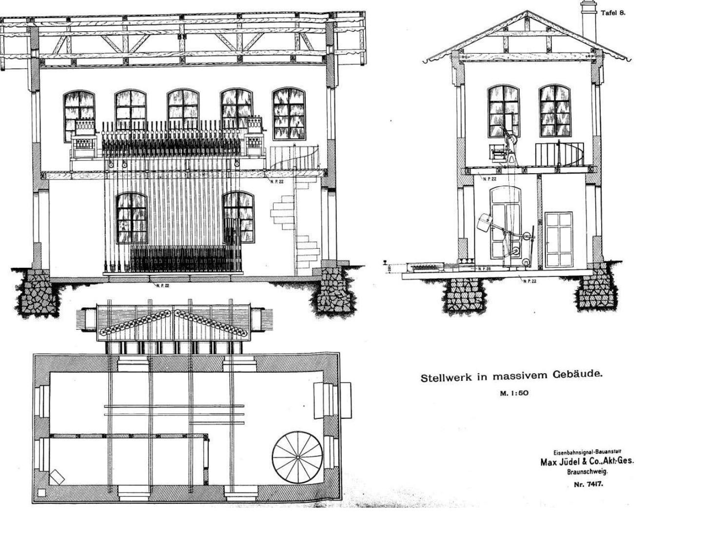 "Stellwerk in massivem Gebäude - Tafel 8"